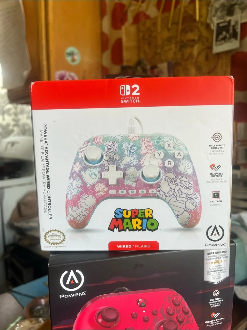 Super Mario Wired Controller for Nintendo Switch - White/Pink Pattern
